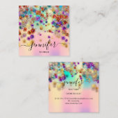 Berufliche Boutique Shop Rose Confetti Glitzer Quadratische Visitenkarte (Vorne/Hinten)