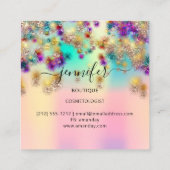 Berufliche Boutique Shop Rose Confetti Glitzer Quadratische Visitenkarte (Rückseite)