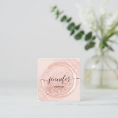 Berufliche Boutique Shop Rose Glitzer Logo Quadratische Visitenkarte (Stehend Vorderseite)