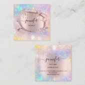 Berufliche Boutique Shop Rose Glitzer Quadratische Visitenkarte (Vorne/Hinten)