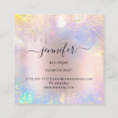 Berufliche Boutique Shop Rose Glitzer Quadratische Visitenkarte (Rückseite)