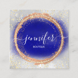 Berufliche Boutique Shop Royal Blue Gold Kupfer Quadratische Visitenkarte