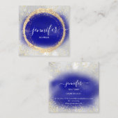 Berufliche Boutique Shop Royal Blue Gold Silver Quadratische Visitenkarte (Vorne/Hinten)