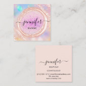 Berufliche Boutique Shop Schönheit Pink Lux Quadratische Visitenkarte (Vorne/Hinten)