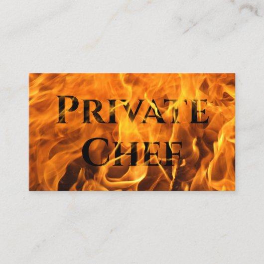 Berufliche Brandschutztypografie des privaten Koch Visitenkarte (Vorderseite)