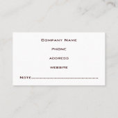 Berufliche braune Visitenkarte (Rückseite)