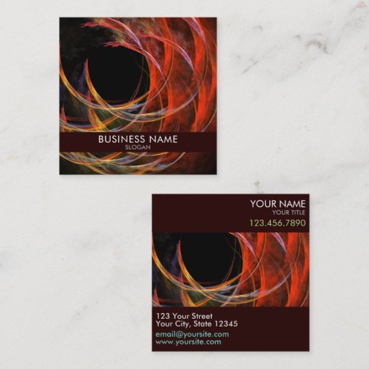 Berufliche Break the Circle Abstrakt Art Quadratische Visitenkarte (Vorne/Hinten)