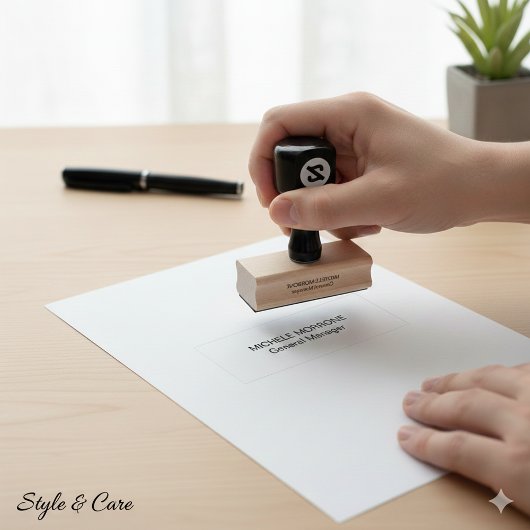 Berufliche Briefmarke mit Individuelle Name- und R Gummistempel