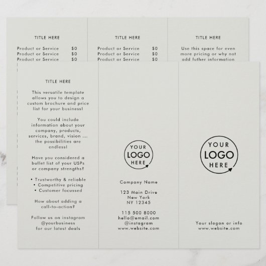 Berufliche Broschüre "Gray Trifold" (Vorne/Hinten)