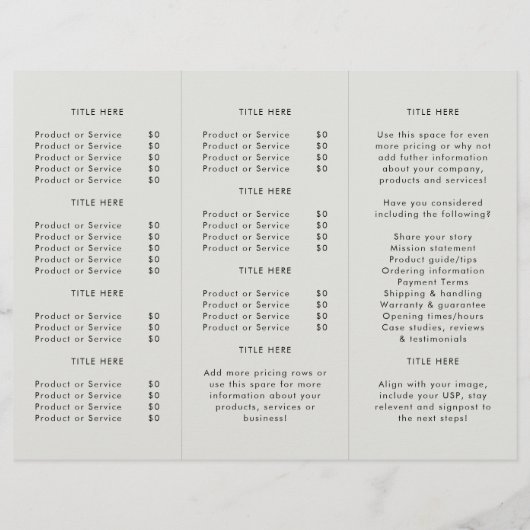 Berufliche Broschüre "Gray Trifold" (Rückseite)