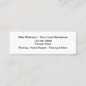 Berufliche Budget Handyman Business Cards Mini Visitenkarte (Rückseite)
