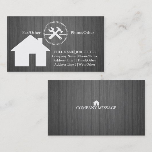 Berufliche Buildwerkzeuge für Tischlerwerkzeuge Visitenkarte (Vorne/Hinten)