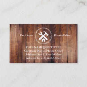 Berufliche Buildwerkzeuge für Tischlerwerkzeuge Visitenkarte