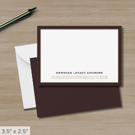 Berufliche Burgundy Gold Note Card Mitteilungskarte