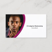 Berufliche Burgundy White Custom Foto Front Visitenkarte (Vorderseite)