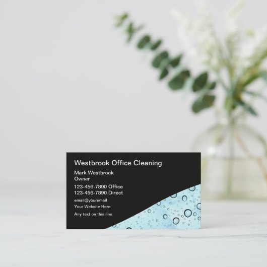 Berufliche Büroreinigung Visitenkarten Visitenkarte (Stehend Vorderseite)