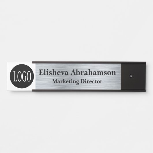 Berufliche Bürotür-Signatur SIlver-Namensplatte Türschild (Vorderseite )