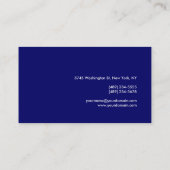 Berufliche Business Card Blue Monogram Visitenkarte (Rückseite)
