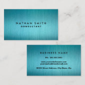 Berufliche Business Card für modernes Blue Metal Visitenkarte (Vorne/Hinten)