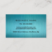 Berufliche Business Card für modernes Blue Metal Visitenkarte (Rückseite)