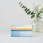 Berufliche Business Card für Sunset Beach Watercol Visitenkarte (Stehend Vorderseite)