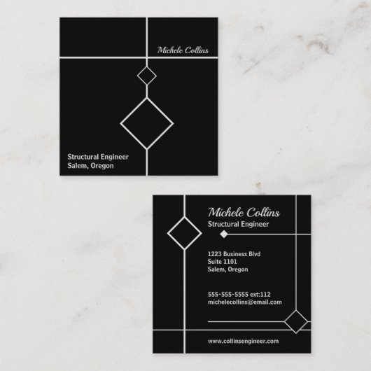 Berufliche Business Card Quadratische Visitenkarte (Vorne/Hinten)