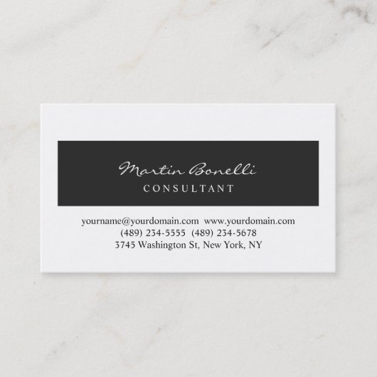 Berufliche Business Card Schwarz/Weiß Visitenkarte (Vorderseite)