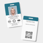 Berufliche Business Employee ID Security Aquamarin Ausweis (Vorder- & Rückseite)