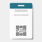 Berufliche Business Employee ID Security Aquamarin Ausweis (Rückseite)