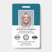 Berufliche Business Employee ID Security Aquamarin Ausweis (Vorderseite)