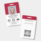 Berufliche Business Employee ID Security Red Ausweis (Vorder- & Rückseite)