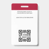 Berufliche Business Employee ID Security Red Ausweis (Rückseite)
