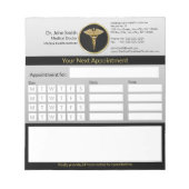 Berufliche Caduceus Gold Ärztliche Ernennung Notizblock (Vorderseite)