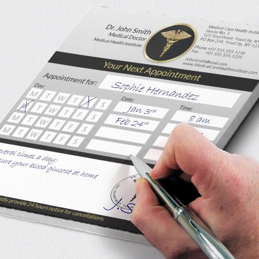 Berufliche Caduceus Gold Ärztliche Ernennung Notizblock