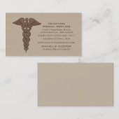 Berufliche Caduceus Visitenkarte, braun Visitenkarte (Vorne/Hinten)