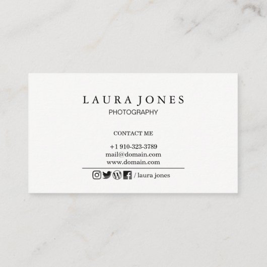 Berufliche Camera Lens Sucher Fotografie Visitenkarte (Rückseite)