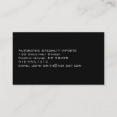 Berufliche Car-Visitenkarten für Kohlenstofffaser Visitenkarte (Rückseite)