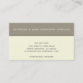 Berufliche Carpentry Tools Vintag Sepia Visitenkarte (Rückseite)