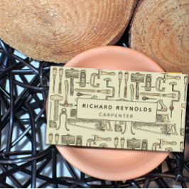 Berufliche Carpentry Tools Vintag Sepia Visitenkarte