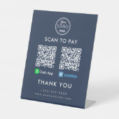 Berufliche Cash App Venmo QR-Code Scan zu bezahlen Sockelschild (Vorderseite)