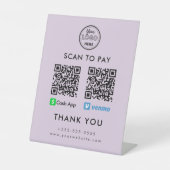 Berufliche Cash App Venmo QR-Code Scan zu bezahlen Sockelschild (Vorderseite)