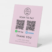 Berufliche Cash App Venmo QR-Code Scan zu bezahlen Sockelschild (Vorderseite)