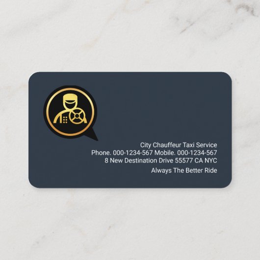Berufliche Chauffeur Driver Gold Lines Visitenkarte (Rückseite)