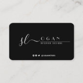Berufliche Chic-Signatur Schwarz/Weiß Visitenkarte (Vorderseite)