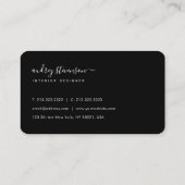 Berufliche Chic-Signatur Schwarz/Weiß Visitenkarte (Rückseite)