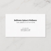 Berufliche Chiropractic Clinic Business Card Visitenkarte (Rückseite)