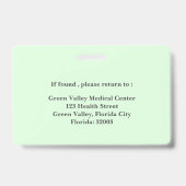 Berufliche CNA-ID ODER NAME Ausweis (Back)