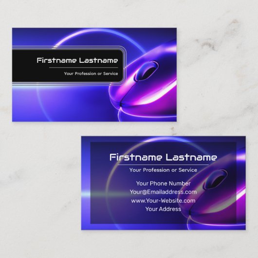 Berufliche Computerhardware-Experten Maus Visitenkarte (Vorne/Hinten)