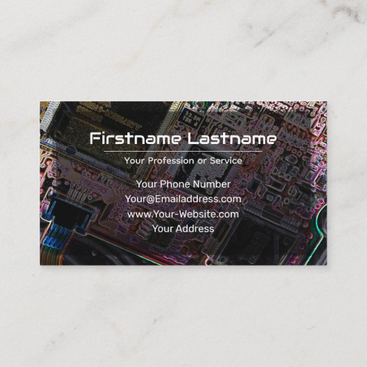 Berufliche Computerhardware-Experten Visitenkarte (Rückseite)