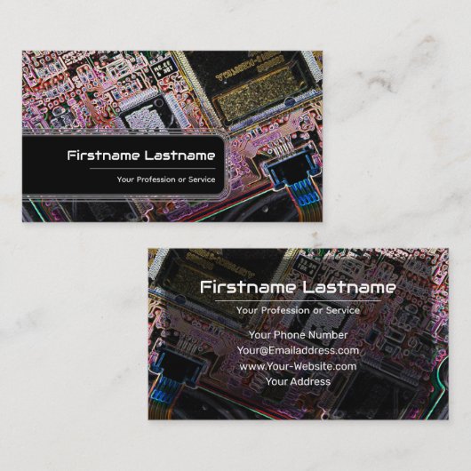 Berufliche Computerhardware-Experten Visitenkarte (Vorne/Hinten)